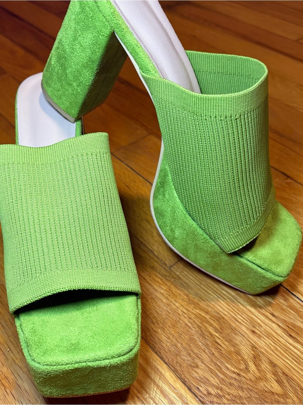 SHEIN Green Platform Slide Heels